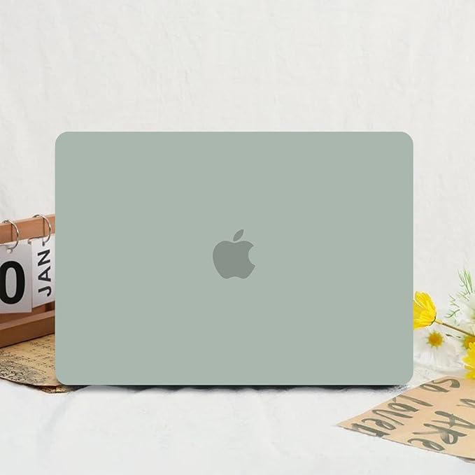 Anban Compatible with MacBook Air 13 inch Case M1 2021 2020 2019 2018 A2337 A2179 A1932 Touch ID, Matte Plastic Hard Shell+Keyboard Cover+Screen Protector for MacBook Air 13.3 inch Case,Antique Green
