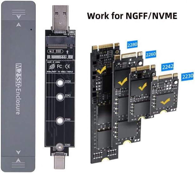 xiwai Type-C USB3.0 to Combo NVME M-Key M.2 NGFF SATA SSD PCBA Case 2280/2242/2230mm Adapter RTL9210B Chipset
