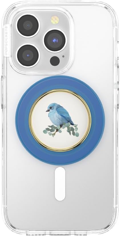 PopSockets Phone Grip for MagSafe, Magnetic Holder, Phone Stand, Blue - Blue Bird