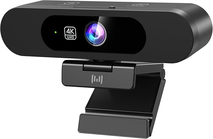 4K Webcam for PC, 8MP USB Webcam with Dual Noise-reducing Microphones, Picture-in-picture, Auto Framing, 5X Zoom, 92° Wide FOV, Auto Light Correction, Perfect for Conference, Video Callings, Streaming