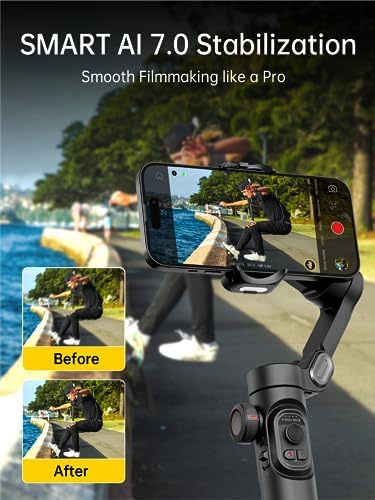 AOCHUAN Phone Gimbal Stabilizer 3-Axis Smartphone Foldable Gimbal for iPhone Gimble with Focus Wheel TikTok YouTube Vlog Stabilizer -AOCHUAN Smart XE&E10 Aluminum Extension Rod