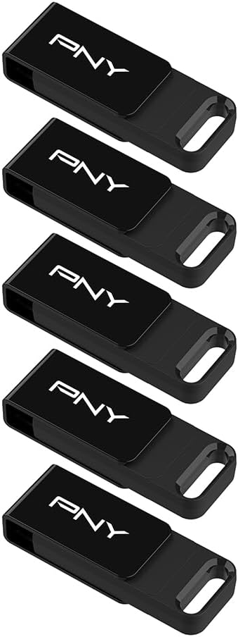 PNY Elite Type-C 64GB USB 3.2 Flash Drive – Up to 120MB/s Read, Up to 10x Faster Write Than USB 2.0, Reliable Design, Durable & Portable for Everyday Store & Share, Type-C Connector, 5-Pack