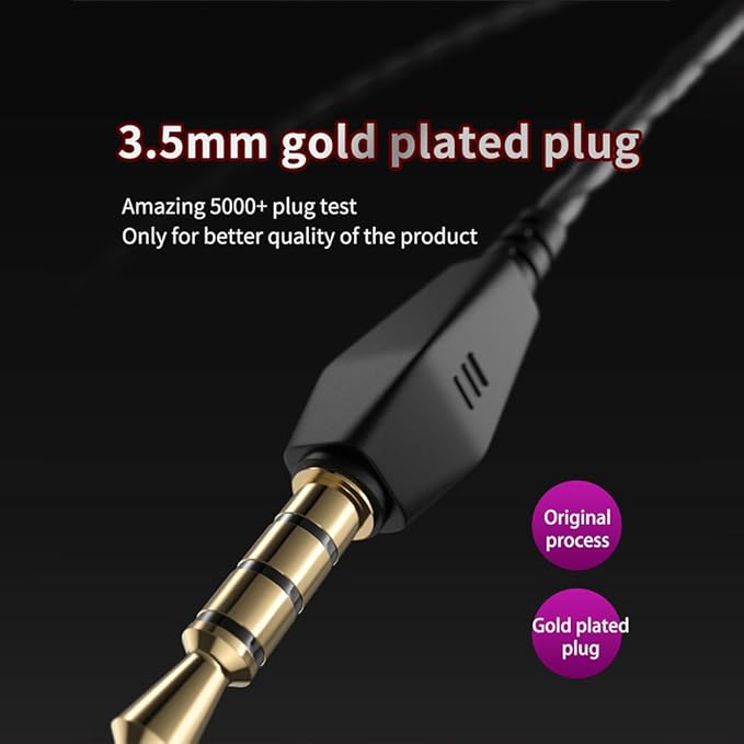 Gaming Earbuds with Mic,Universal 3.5mm HiFi Sport Headphones in Ear Earphone for Running with Microphone Headset Music Earbuds (with mic, Blue)