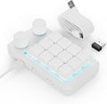 MOSHOU One-Handed Macro Mechanical Tactile Keyboard, 12-Keys Gaming Keyboard Fully Programmable for Knobs and Keys, OSU Keypad Hotswap Keypad with RGB for Game Editing PS (3-Layer,White)