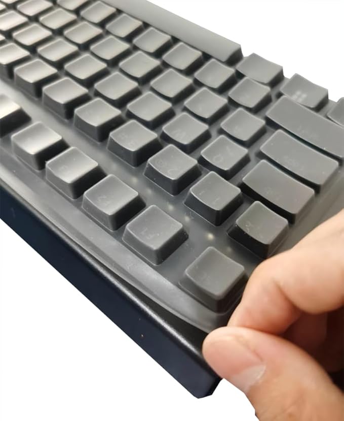 Silicone Keyboard Skin Cover Compatible for Razer BlackWidow V4 75% Mechanical Gaming Keyboard （NOT Compatible for Razer BlackWidow V4/V4 Pro Wired Mechanical Gaming Keyboard (Clear)