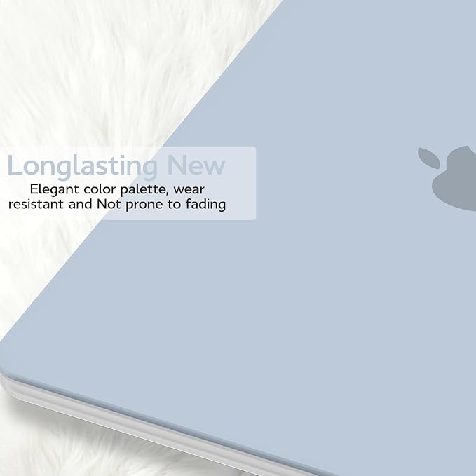 Anban Compatible with MacBook Air 13 inch Case M1 2021 2020 2019 2018 A2337 A2179 A1932 Touch ID, Matte Plastic Hard Shell+2 Keyboard Cover+Screen Protector for MacBook Air 13.3 inch Case, Baby Blue
