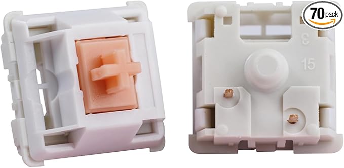 Holy Panda Mechanical Keyboard Switch, 3Pin, 67g Extended Spring, Enhance Tactile Plate Mounted MX Switch(70 Pack)