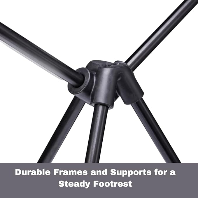 Universal Camping Chair Foot Rest - Folding Leg Rest for Outdoor, Foot Rest Under Desk at Home/Office & Foot Rest for Air Travel, Adjustable Height Sturdy Camp Footstool for Beach, Picnic, Hammock