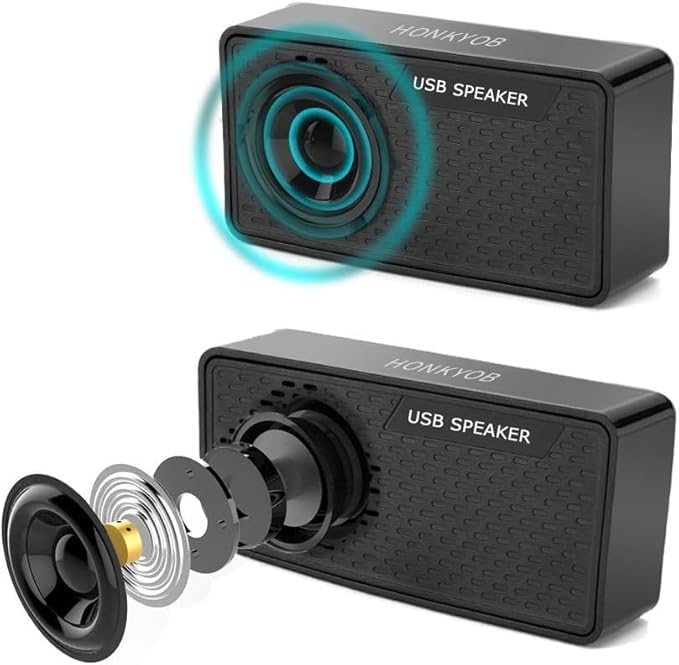 Portable USB Mini Speaker with Loud Stereo Sound,USB Powered for Computer,Notebook,Laptop,PC,Home,Outdoors,Travel,Checkout Counter