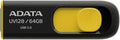 ADATA UV128 64GB USB 3.0 Retractable Capless Flash Drive, Yellow (AUV128-64G-RBY)