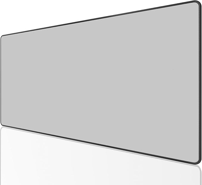 KTRIO Large Gaming Mouse Pad Desk Mat, Superior Micro-Weave Cloth, Non-Slip Rubber Base, Stitched Edges, Water-Resistant, for Gamer, Office & Home, 31.5 x 15.7 Inch，Silver Grey