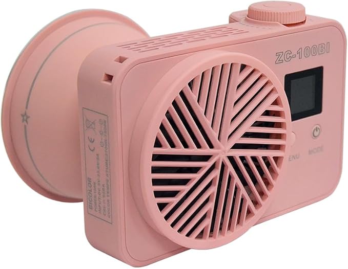ZC-100BI 100W COB Video Light with Bowens Mount,10000Lux/m 2700K-7500K Bi-Color Camera Light with 10 Scenario Simulations Control Continuous Lighting for Photography (ZC-100 WPINK Mini KIT)