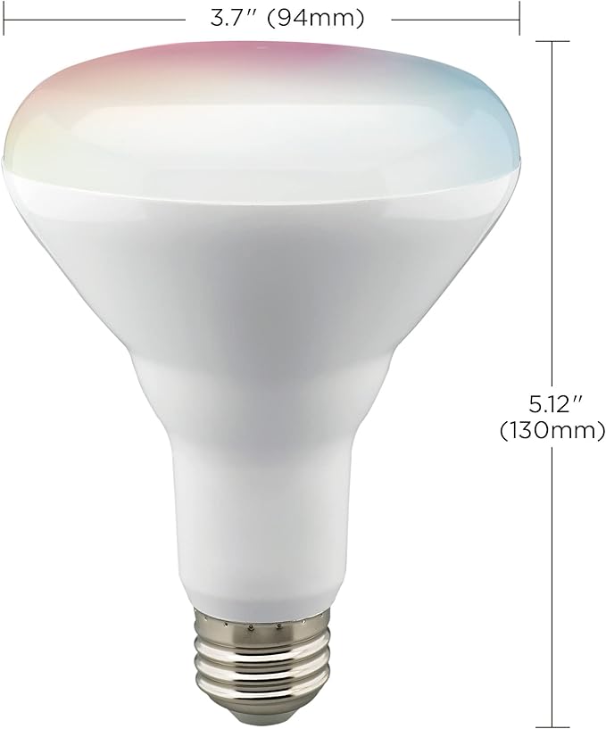 Satco S11256 Starfish BR30 WiFi Smart LED Light Bulb, Works with Siri, Alexa, Google Assistant, SmartThings, 9.5 Watt, 120 Volt, 800 Lumens, Color Changing & Tunable White, 2-Pack
