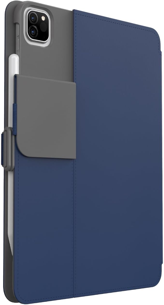 Speck Case for iPad Pro 4th Generation 11 Inch - Drop & Camera Protection, Slim Multi Range Stand, Apple Pencil Holder - Arcadia Navy/Moody Grey