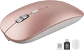 SABLUTE M31 Bluetooth Mouse for MacBook Pro/Air, iPad - Rechargeable Tri-Mode Wireless Mouse for 3 Devices (BT 5.2 + 2.4G), Sleek Slim Silent Mouse for Surface, Windows, Rose Gold