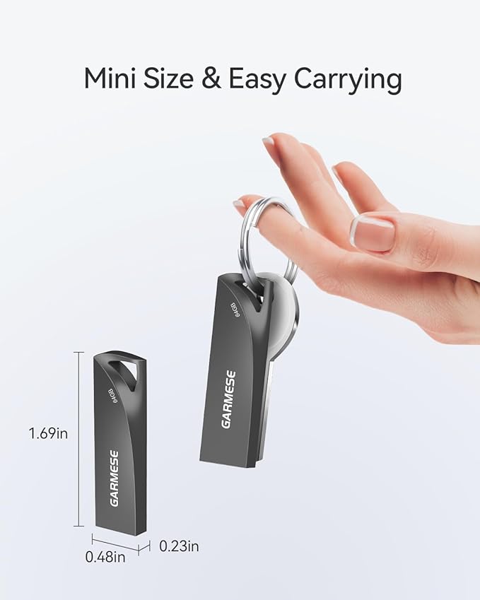 64GB USB 3.0 Flash Drive, Metal Waterproof & Slim Portable Memory Stick with Keychain Hole, Thumb Drive for PC/Laptop/Car/Travel Data Storage
