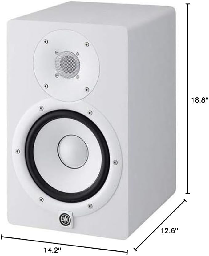 YAMAHA HS7W 7-Inch Powered Studio Monitor Speaker, White (Pack of 2)