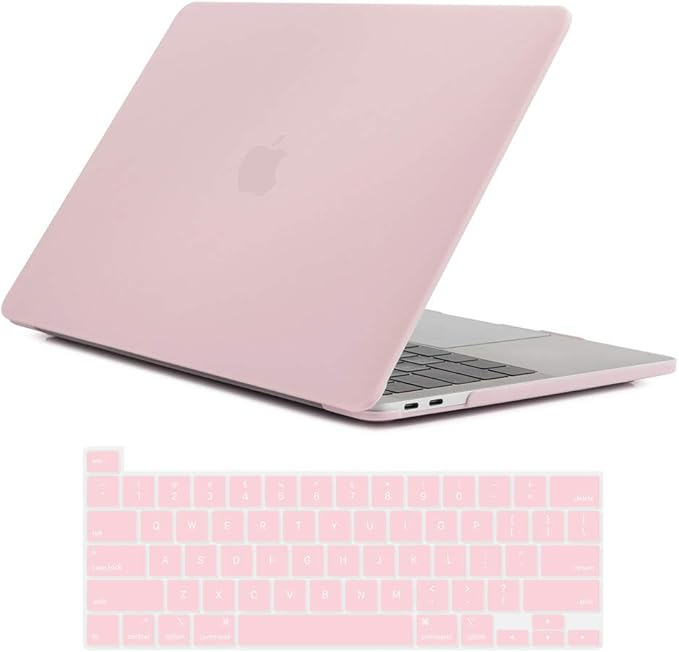 Se7enline Compatible with MacBook Pro 2024/2023/2022/2021/2020 Case 13 inch Hard Shell Cover for Mac Pro 13-inch M1/M2 A2338/A2251/A2289 with Touch Bar Touch IDd&Keyboard Protective Skin,Rose Quartz