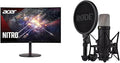 Acer Nitro XZ270 Xbmiipx 27" 1500R Curved Full HD (1920 x 1080) VA Zero-Frame Gaming Monitor & RØDE NT1 5th Generation Large-Diaphragm Studio Condenser Microphone with XLR and USB Outputs