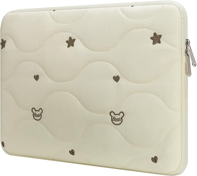 Laptop Sleeve Case 15 16 Inch Laptop Cover Protective Case Compatible with MacBook Air MacBook Pro 15 16 Inch Shockproof Padded Laptop Case, Beige
