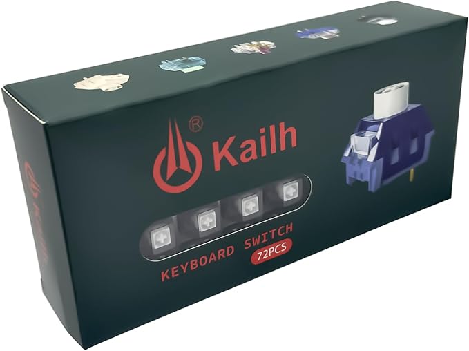 Zjmehty Upgrade Kailh Box V2 White Switches for Mechanical Keyboard,5-Pin 45gf Clicky/Dust&Waterproof/Gaming Switches(72pcs,White)