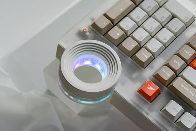 ATM 98 Wireless Custom Silent Mechanical Keyboard, 98 Key Tri-Mode 2.4G Bluetooth Wireless Ergonomic RGB PC Computer Keyboard, Office Accessories, Hotswappable Switch - Frost Whisper