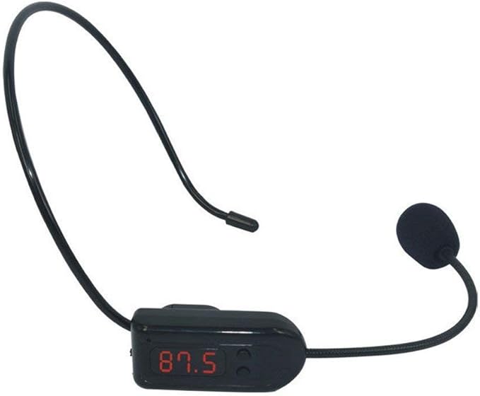 Wireless FM Condenser Microphone Headset, Hands-Free with Rechargeable Battery, Megaphone Mic for Voice Amplifier, Church, Tour Guide Salesman Teachers Conference Road Trips and Karaoke