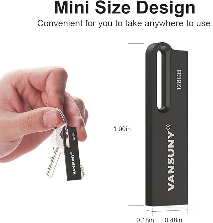 Vansuny 2 Pack USB 3.0 Flash Drives 128GB Metal Waterproof Flash Drive Ultra High Speed Memory Stick, Portable Thumb Drive for PC/Tablets/Mac/Laptop