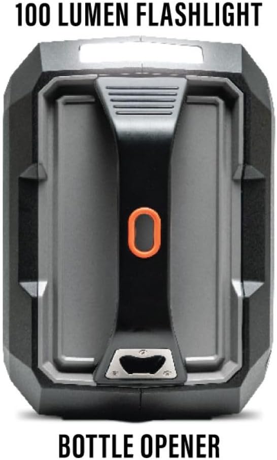 ECOXGEAR Defender: Outdoor Portable Bluetooth Speaker, 121dB Massive Sound, Waterproof and Drop Proof, with LED Party Lights, Pair up to 100, 25+ Hours Playtime (Blaze Orange)