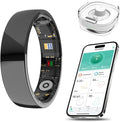 Ceramics Smart Ring, Health Fitness Tracker for Women Men with Heart Rate Monitor, Sleep Tracking, BP SpO2, Activity Tracker, Friend Care Scratch Resistant Free App Subscription (Black, 10)