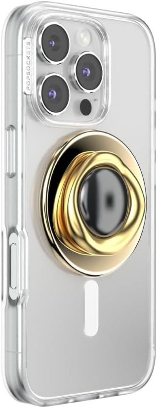 PopSockets Phone Grip for MagSafe, Magnetic Holder, Phone Stand, Crystal - Eye of the Beholder Gold