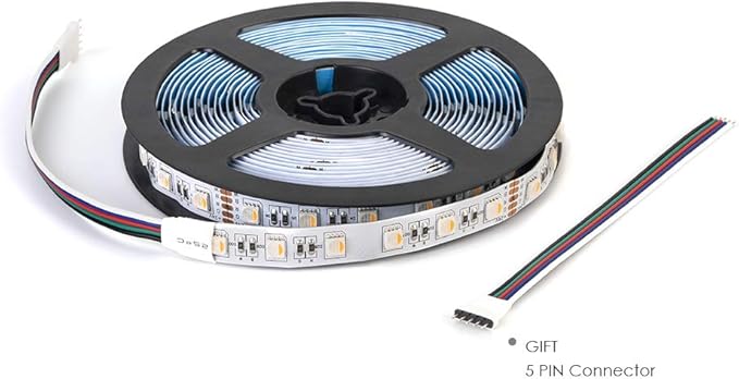 BTF-LIGHTING RGBW LED Strip Lights,UL Listed,5050 4 Colors in 1 RGB + 2700K-3000K Warm White,24V DC,16.4ft/5m 60LEDs/m 12mm White PCB, IP30 for Home Decoration(No Adapter or Controller)