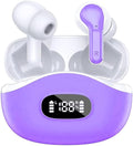 Wireless Earbuds, 48Hrs 2026 Bluetooth Headphones, Hi-Fi Stereo Deep Bass Ear Buds, ENC Noise Cancelling Mic, Clear Calls, IP-X7 Waterproof, USB Sport Earphones in Ear for Phones Laptop Pad, Purple