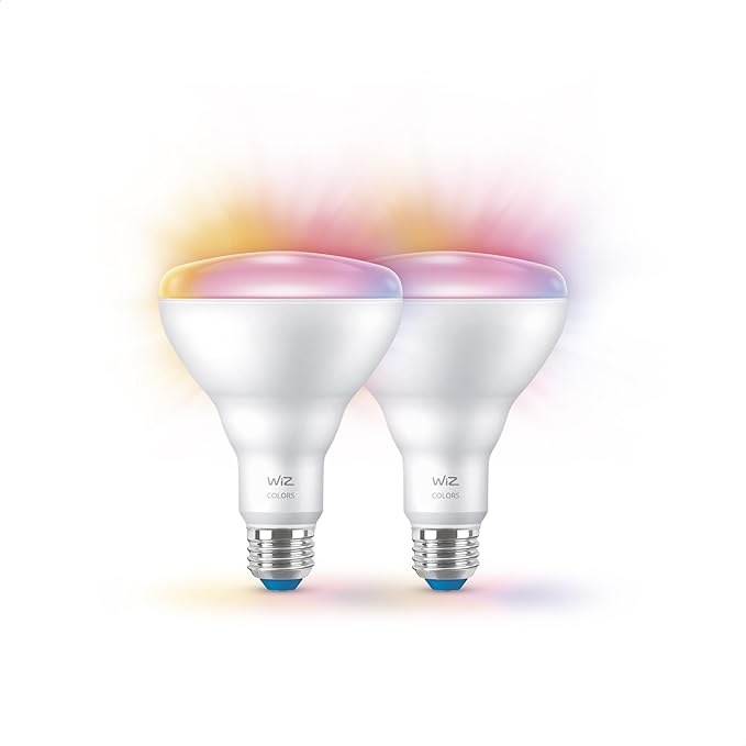 WiZ Connected 65W BR30 LED Smart Light Bulbs - 4 Pack - Connects to Your Wi-Fi - E26 Smart Bulb - Control with Voice or App + Activate with Motion - Matter Compatible