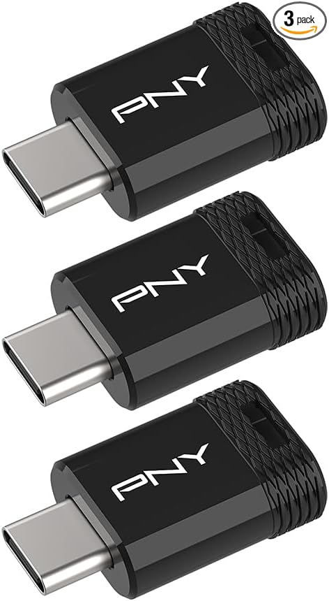 64GB PNY Elite-X Fit Type-C USB 3.2 Flash Drive – Up to 200MB/s Read, Advanced Performance, Convenient Portable Data Storage, Ultra Compact Fit Design, Type-C Connector, 3-Pack