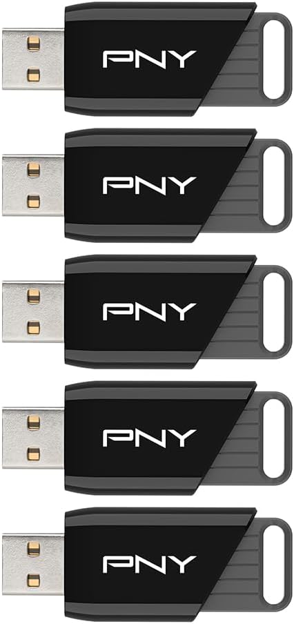 PNY 64GB Attaché X USB 3.2 Gen 1 Flash Drive, Advanced Performance Up to 130MB/s Read, Everyday Data Store & Transfer, Reliable Portable Storage, Durable, Type-A, Computers, Laptops, Desktops, 5-Pack