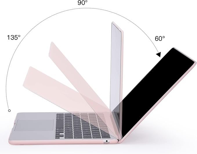 EooCoo Case Compatible with MacBook Air 13 inch M5 2026-2022 M4 M3 M2 A3449 A3240 A3113 A2681, Matte Hard Shell Scratch Resistant Protective Cover Compatible for MacBook Air 13.6 inch Case, Matte Pink
