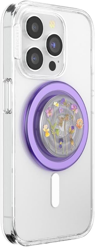 PopSockets Phone Grip for MagSafe, Magnetic Holder, Phone Stand - Purple Fields