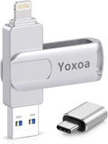MFi Certified 512GB Flash Drive for iPhone & iPad, High-Speed Photo Stick for External Memory Storage, Backup & Transfer Files, USB Stick for iPhone/iPad/iOS/Android/PC (Available Space: ~484GB)Silver