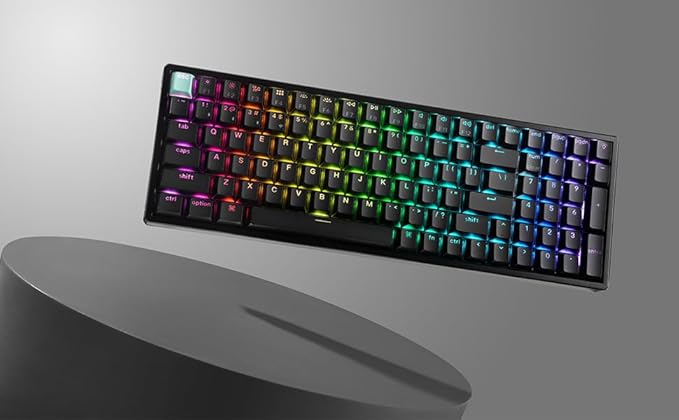 Keychron K4 HE QMK Wireless Gaming Custom Mechanical Keyboard, 2.4 GHz/Bluetooth/Wired 96% Layout Hot-Swappable Programmable RGB Backlit Gateron Magnetic Switches for Mac Windows Black