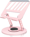360° Rotating Adjustable Laptop Stand Perfect for Work, Painting,Office,Travel,Home,Fits MacBook & Laptops up to 13-15",Dual Rotary Shaft,Folding Design-Pink
