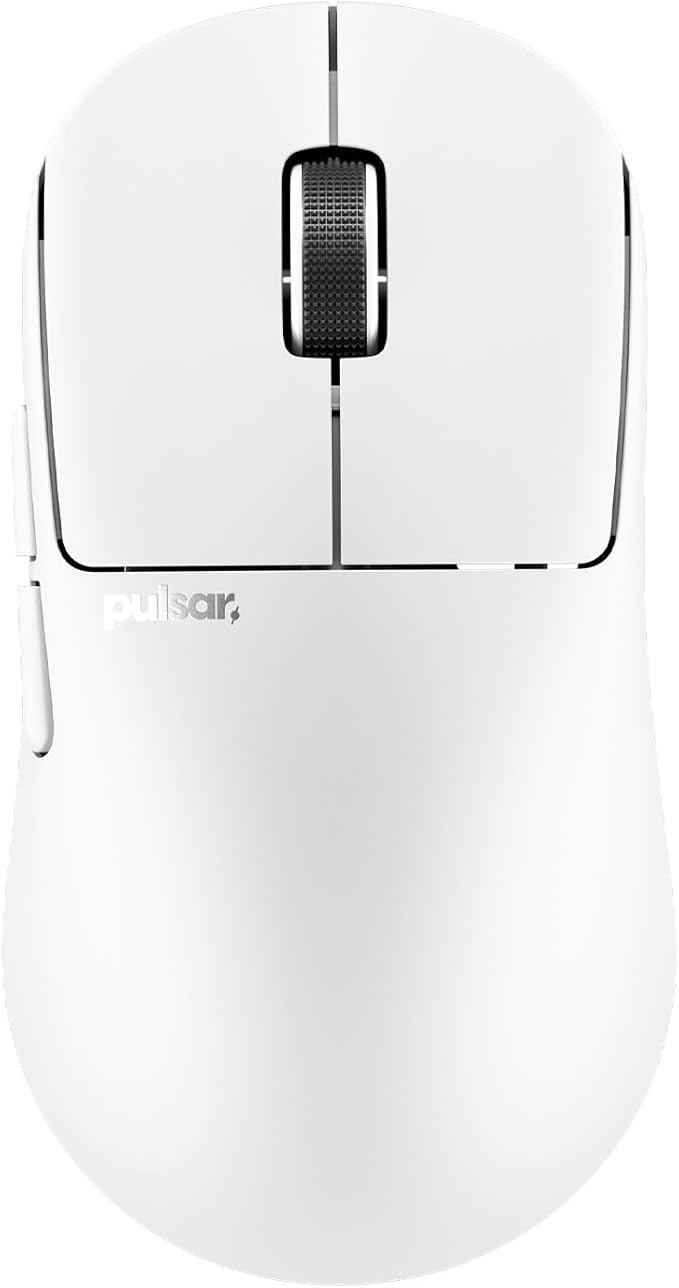 Pulsar Gaming Gears X2N Crazylight Wireless Gaming Mouse, Ultra Lightweight 1.38 oz (39g), Optical Switch, 32000 DPI, 750 IPS, XS-1 Sensor, 8k Compatible (Medium, Uyuni White)