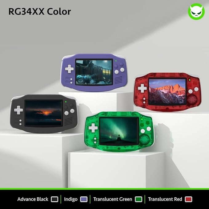 RG34XX Handheld Game Console 18K+ Preloaded Retro Games 35 Emulators 3.4” IPS Display 4K TV Output Classic Video Game Console Portable Gaming System with Fancy Case & Accessories (Black-64GB)
