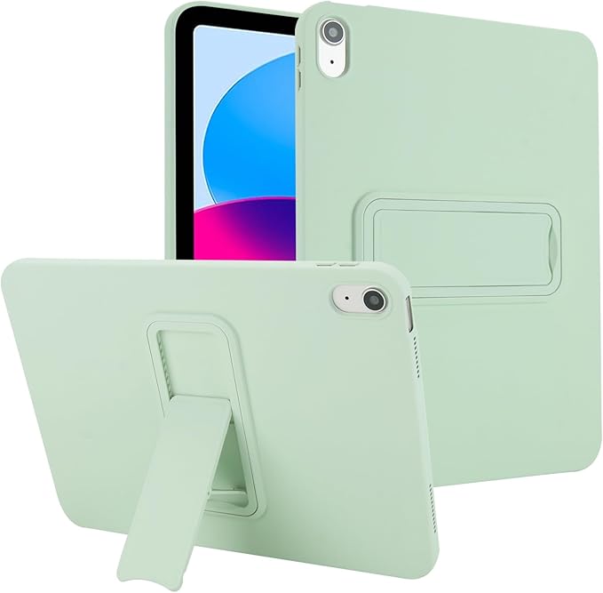 Shockproof Case for iPad 10th/11th Gen, TPU & Hard PC Back Cover with Kickstand Feature Screen & Camera Defense Cleaning Cloth + Stylus Included for iPad 11th 10th Gen, Mintgreen