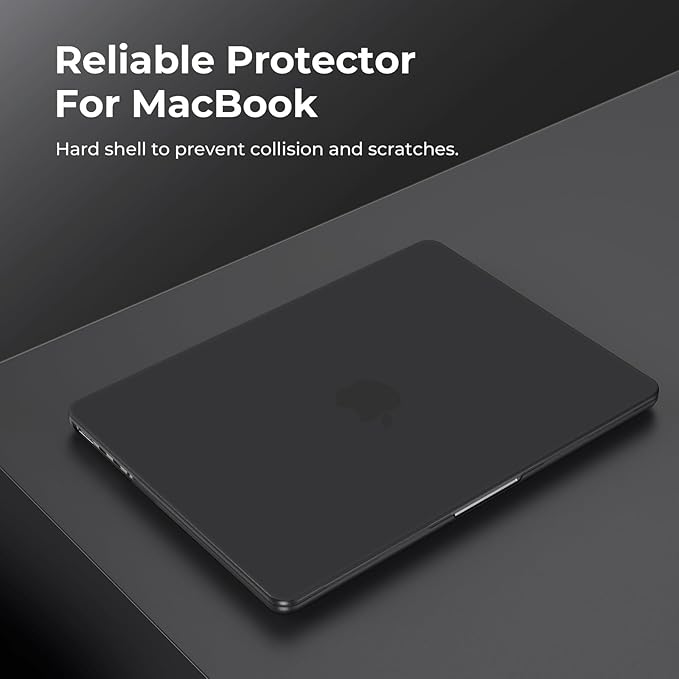EooCoo Compatible with MacBook Pro 14 inch Case M5 2026 2025-2021 M4 M3 M2 M1 Pro/Max, Matte Grip, Bump-Resistant Hard Shell Laptop Protective Cover Case - Space Black