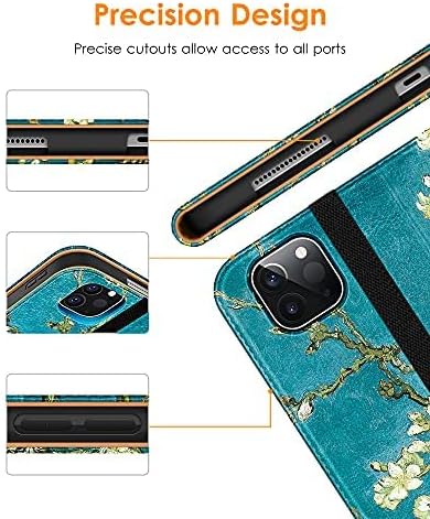 DTTO Case for iPad Pro 11 Inch 4th / 3rd / 2nd / 1st Generation 2022/2021/2020/2018,Premium PU Leather Folio Stand Cover with Hand Strap, Auto Wake/Sleep,Multiple Viewing Angles, Blossom
