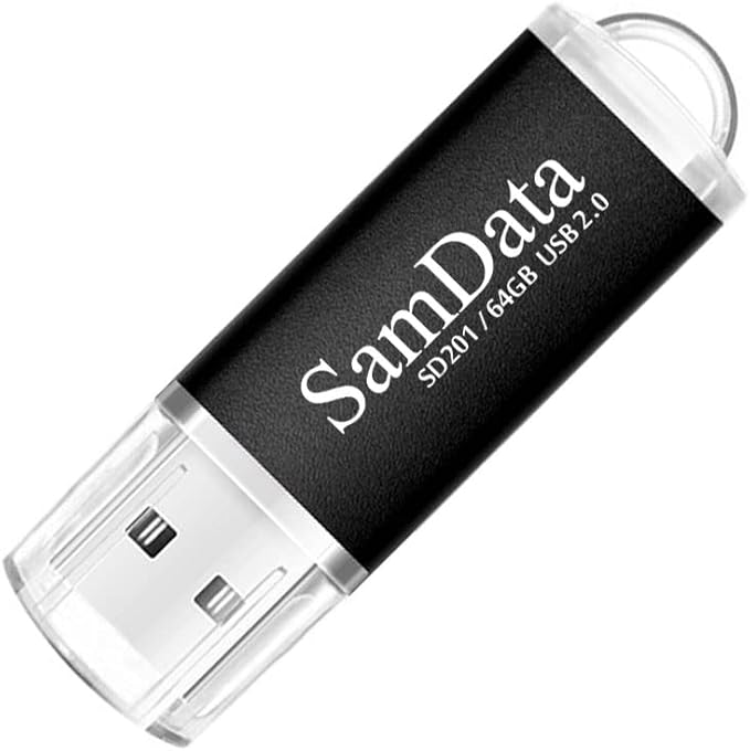 SamData 2 Pack 64GB USB Flash Drives USB 2.0 Thumb Drives Memory Stick Jump Drive Zip Drive, 2 Colors: Black Gold