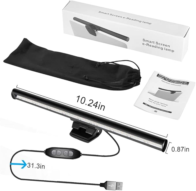 skybess Monitor Lamp Bar for Laptop, USB e-Reading LED Monitor Light Screenbar Task Light for Office/Home, Adjustable Brightness/Color Temperature, No Screen Glare for Eye Protection, Save Space