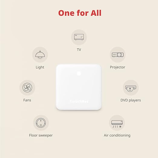 SwitchBot Bot White & Hub Mini Kit: Automate IR Devices & Physical Switches with Alexa/Google Voice Control, App Scenes & Timers.