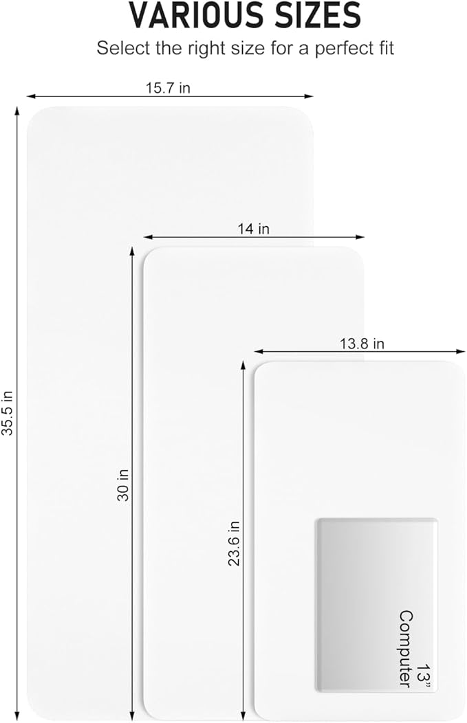 Desk Pad, 35.5" x 17" PU Leather Non-Slip Desk Mat Large Mouse Pad for Desktop, Waterproof Laptop Computer Writing Mat for Office, Home, Work, Gaming, White